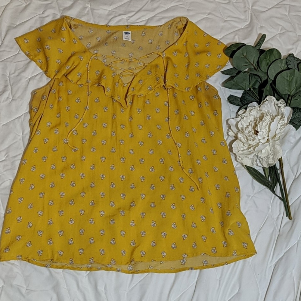 Criss cross neck blouse
